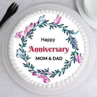 Anniversary cake for parents white color