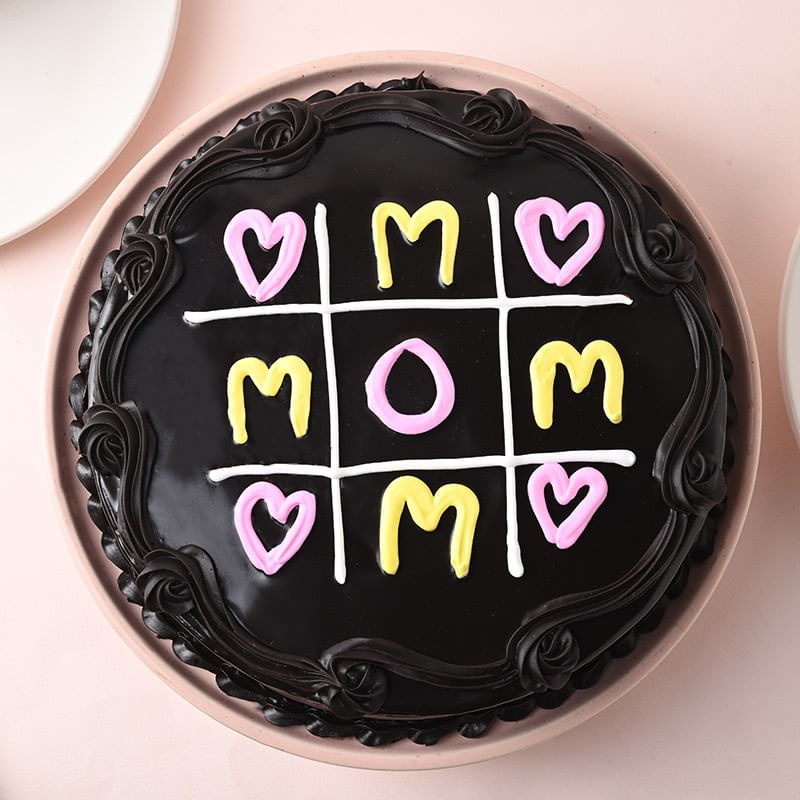 Mom Themed Choco Truffle Cake - Top View