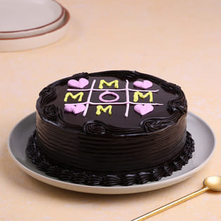 Mom Themed Choco Truffle Cake - Top View
