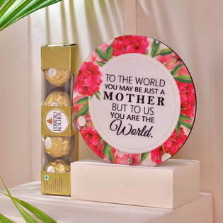 Mom Is My World Memento With Rocher Delights