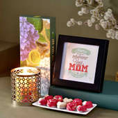 Mom Love Photo Frame With Scented Candle N Chocolates
