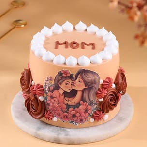 Moms Day Floral Cake