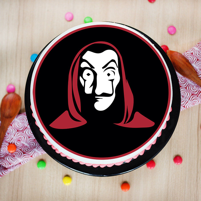 Money Heist Mask Poster Cake