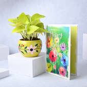 Money Plant Combo with Mother's Day Card Online