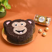 Monkey Face Theme Cake With Ferrero Rocher