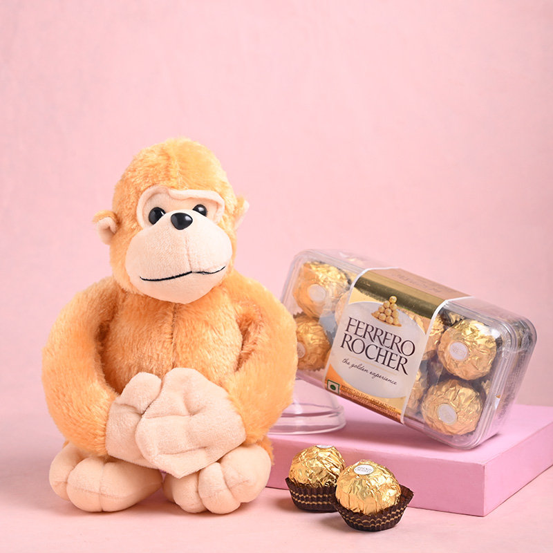 Monkey Soft Toy N Ferrero Rocher
