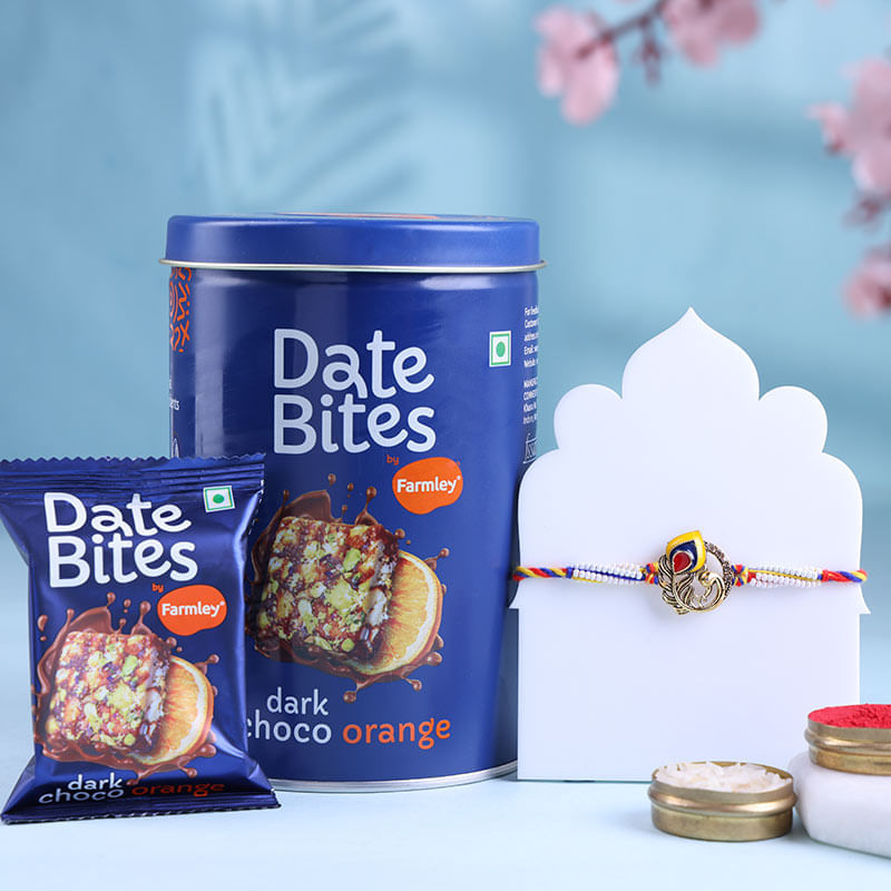 Mor Pankh Pearl Rakhi With Date Bites