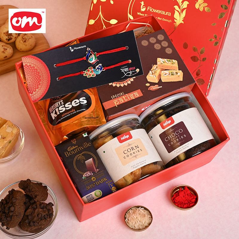 Send Mor Rakhi Duo With Chocolates Patisa N Cookies for Brother Online