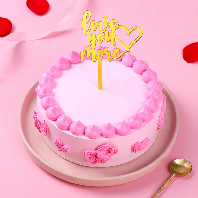 More Love Pink Swirl Chocolate Cake