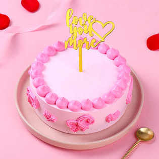 More Love Pink Swirl Chocolate Cake