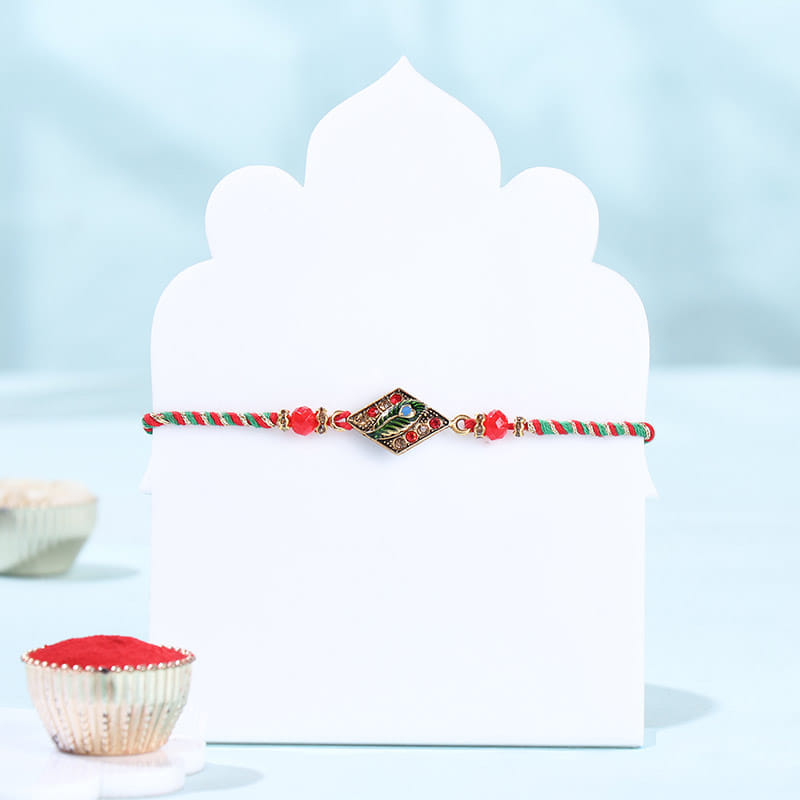 Morpankh Meenakari Rakhi With Dark Chocolate