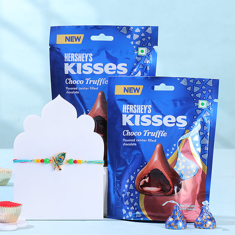Morpankh N Flute Rakhi With Choco Treats