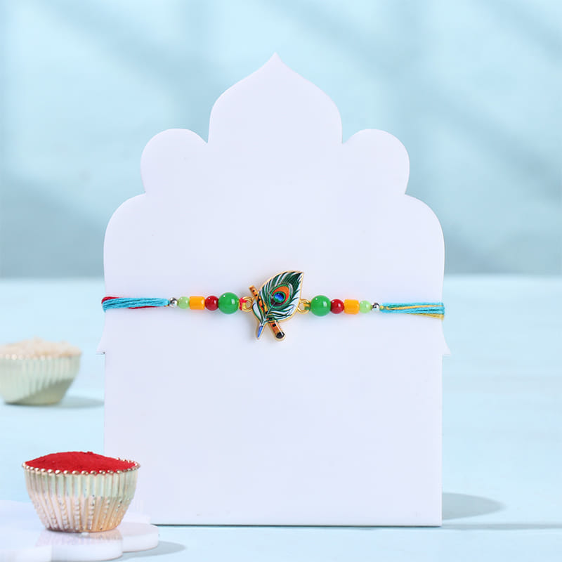 Morpankh N Flute Rakhi With Choco Treats