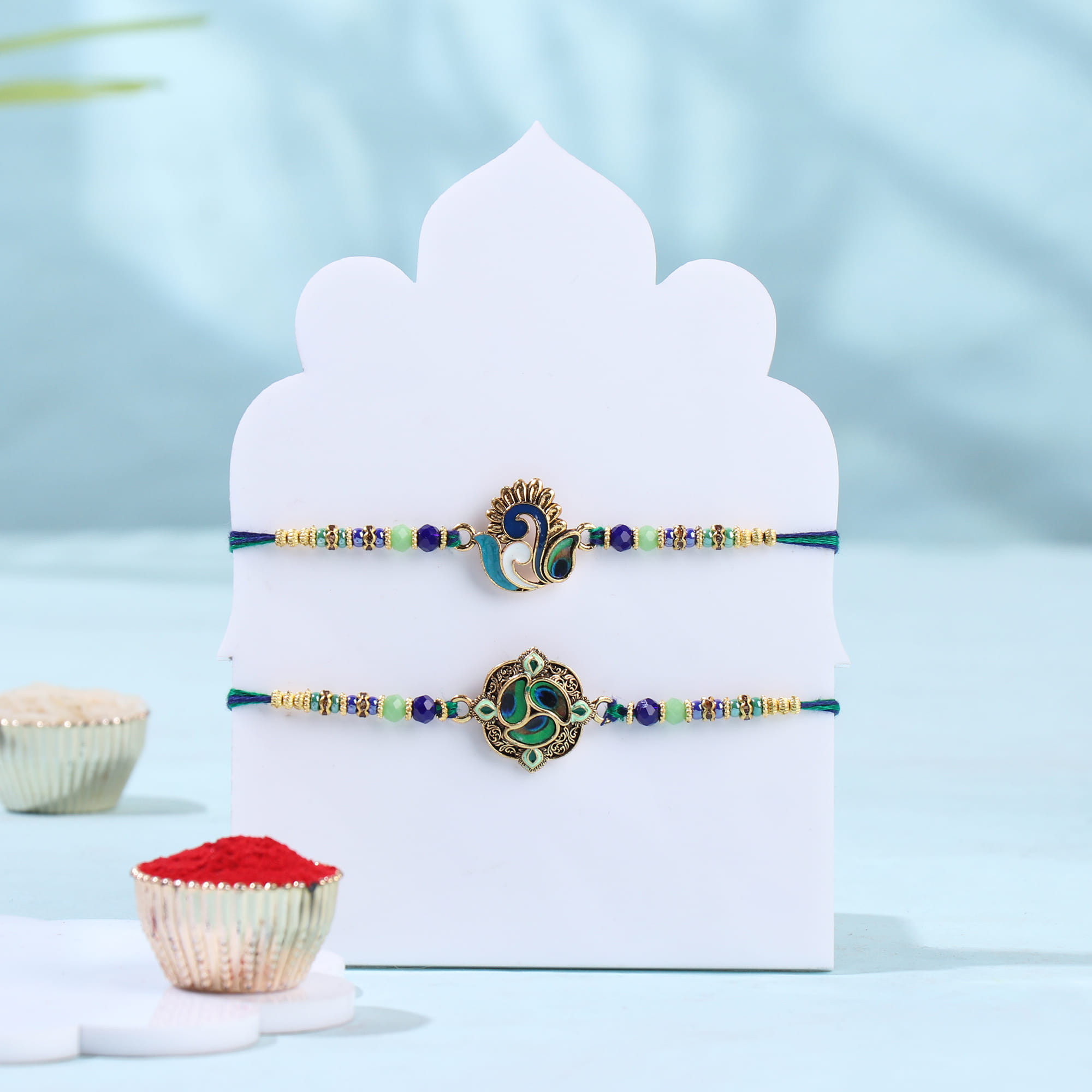 Morpankh Rakhi Duo With Trail Mix N Almonds