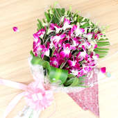 Bunch of 6 Purple Orchids - A gift of Fatherhood Bestowal
