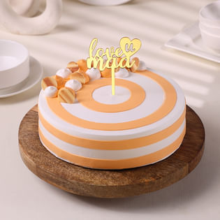 Front View Mothers Day Special Butterscotch Cake