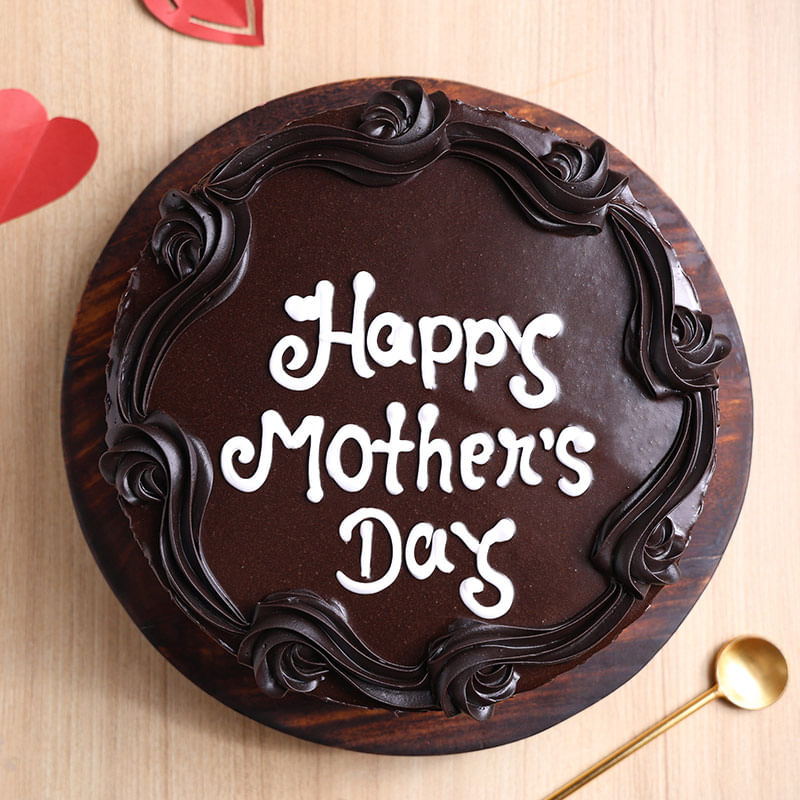 Top View of Mothers Day Special Chocolate Truffle Cake