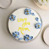 Love you Mom Mothers Day Floral Frosted Cake