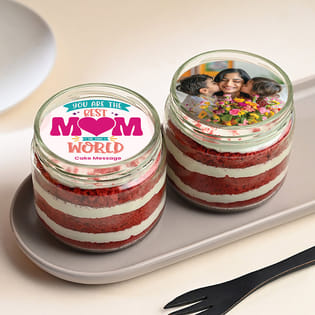 Mothers Day Red Velvet Jar Cakes Duo