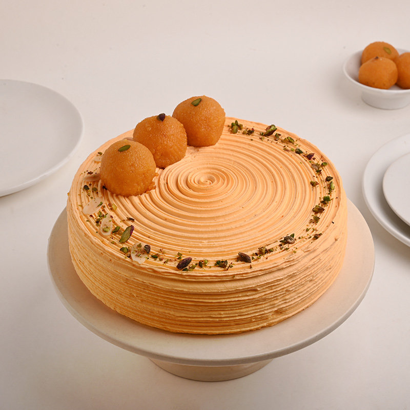 Motichoor Cake Embrace For Kanjak Gifts online