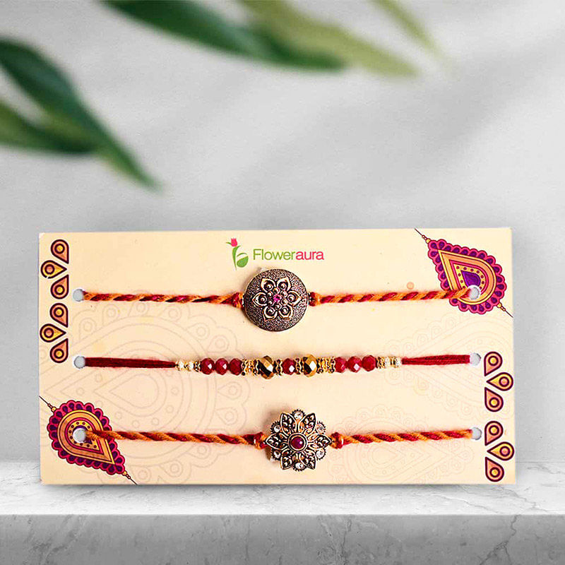 Detailed View of Designer Beads Rakhis