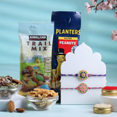 Motif Designer Rakhi Duo With Salty Munchies