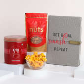 Motivation Diary With Almonds N Flavoured Popcorn