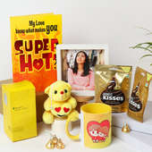Mug Card N Teddy With Frame Choco Tea In Box Personalise Gift for Valentine