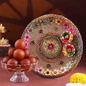 Multicolour Festive Thali With Gulab Jamun