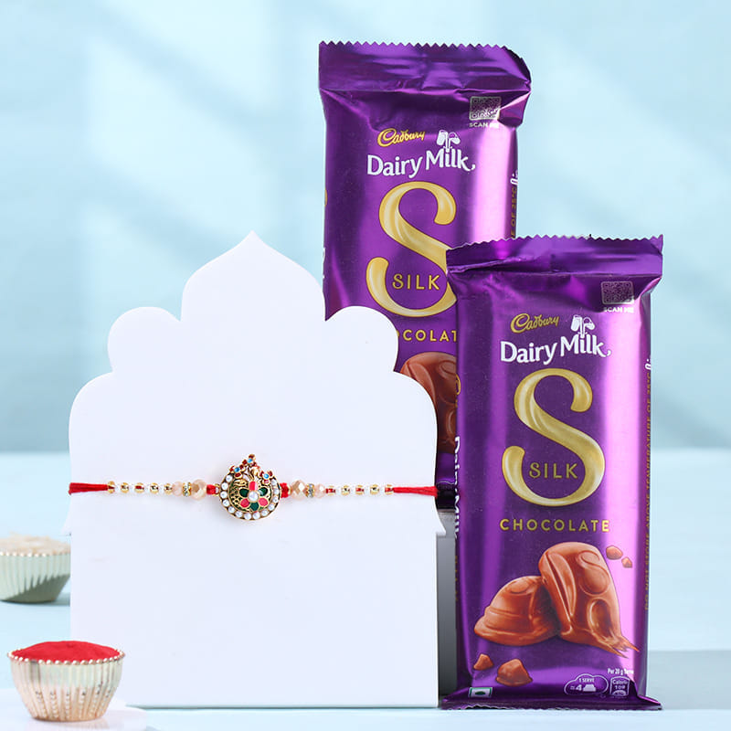 Multicolour Rakhi With Chocolates