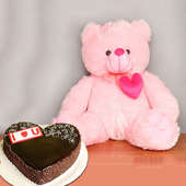 Mushiness Personified - 22 Inch Teddy with 500gm Black Forest Cake
