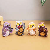 Musician Owls - Playing Musical instrument polyresin showpieces