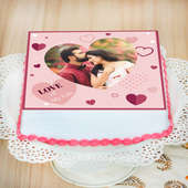 Front view of Love Photo Cake