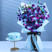 Mystic Orchids N Cake Combo