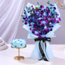 Mystic orchid bouquet with cake