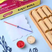 Multicolour Evil Eye Rakhi With Kaju Roll