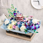Mystical Velvety Flower Basket Online Delivery