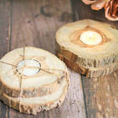Wooden Coaster and Tealight Holder