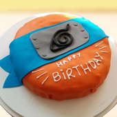Naruto Headband Fondant Cake, Online Birthday Cake