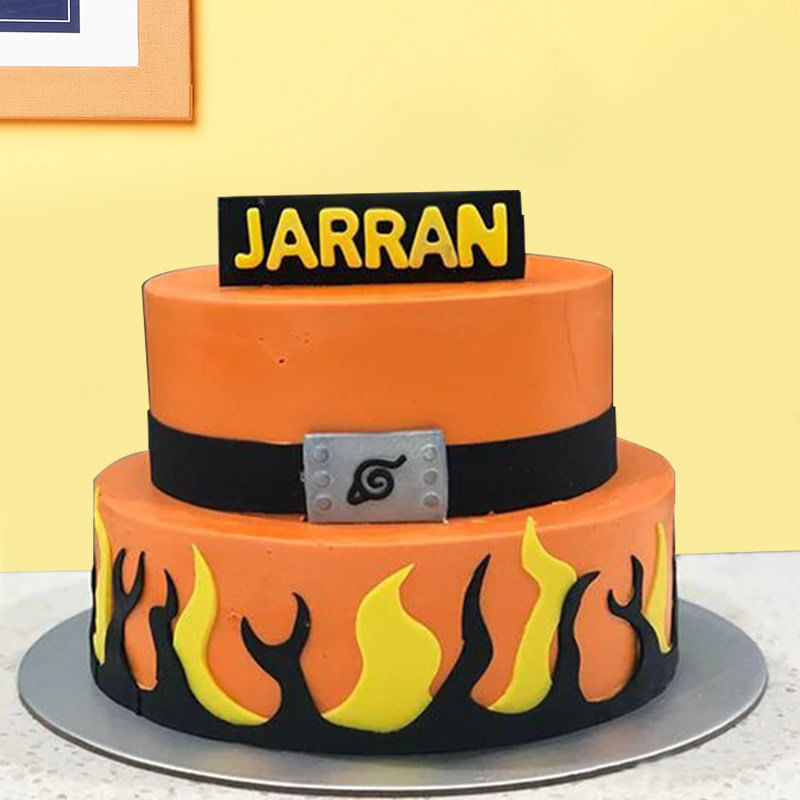 Naruto Theme Two-Tier Fondant Cake, 2 Tier Cake Delivery