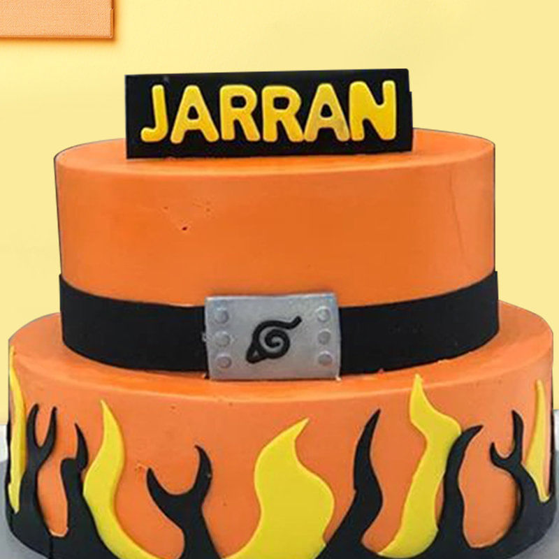 Naruto Theme Two-Tier Fondant Cake