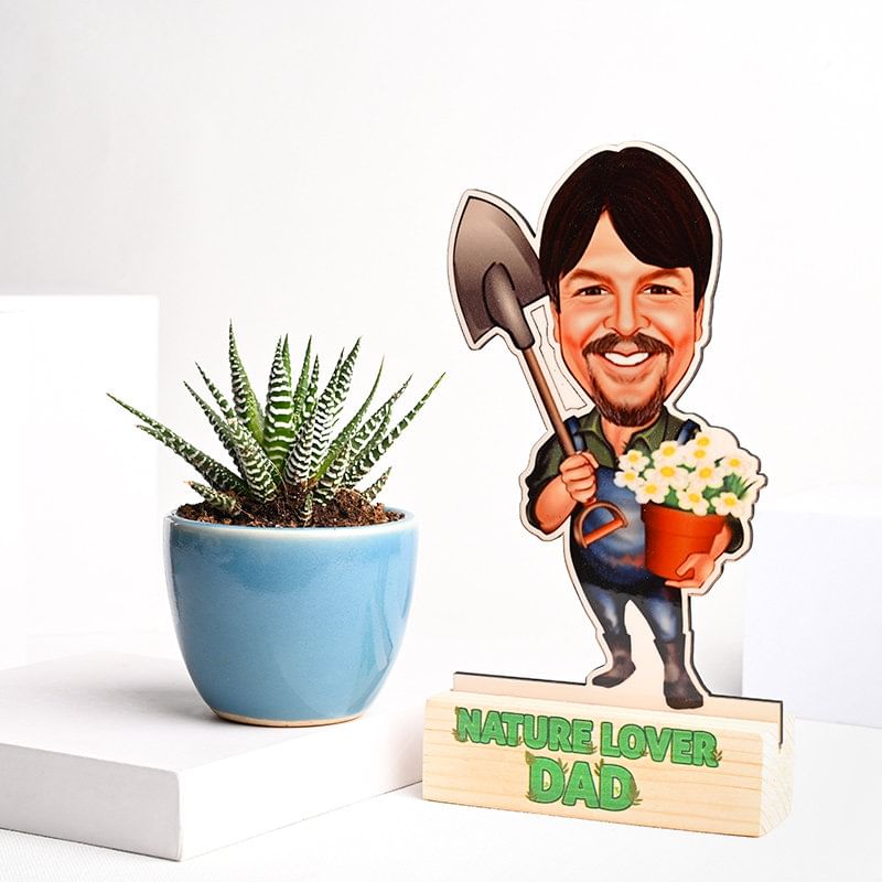 Nature Lover Dad Caricature N Plant