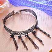 Net Style Choker With Stones