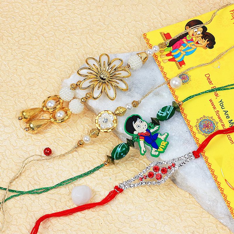 Elegant Set of 4 Rakhi