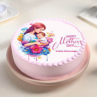 Happy Mother's Day Poster Cake Side View