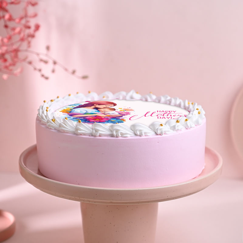 Happy Mother's Day Poster Cake Side View