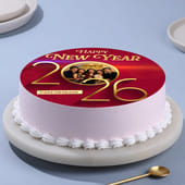 New Year Celebration Photo Cake