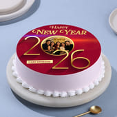 New Year Celebration Photo Cake