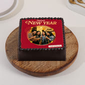 New Year Choco Photo Cake