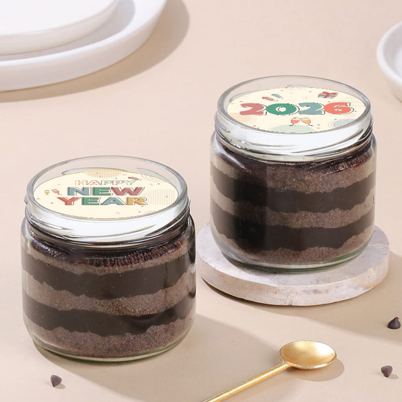 New Year Chocolate Jar Cake Duo